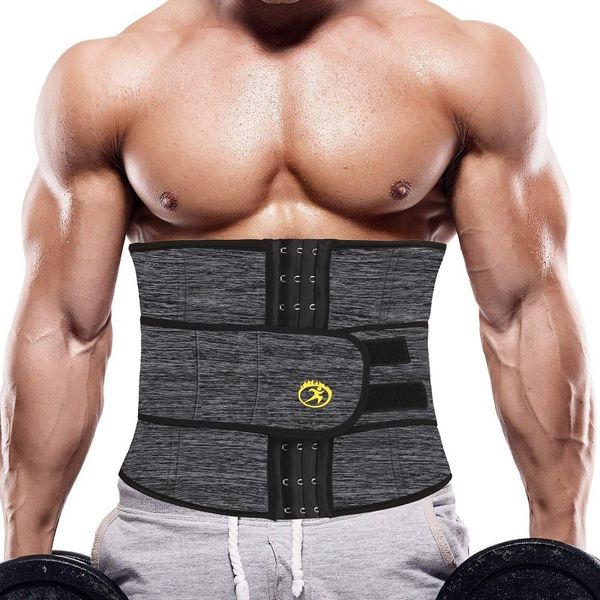 

ningmi mens slimming underwear waist trainer gym shirt weight loss neoprene sweat sauna fitness tight body shaper belt tank, Black;white
