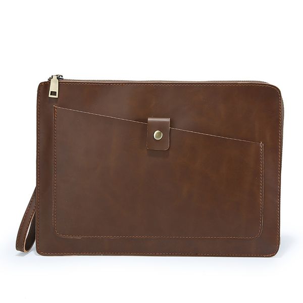 

trendy male street handbag new retro leather man bag handbag