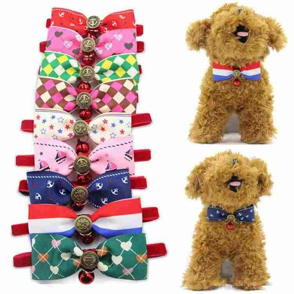 

lovely bow cats dog tie dogs bowtie collar pet supplies bell necktie collar 1pcs multi colors