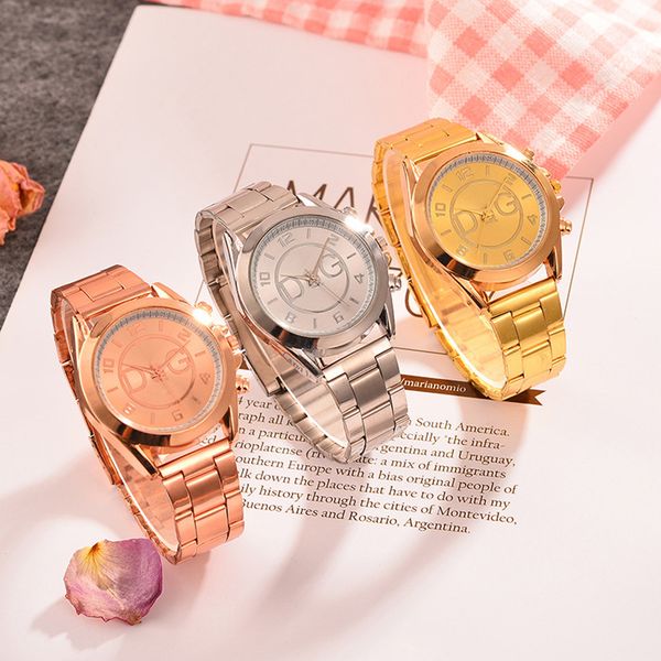 

fashion women wacthes stainless steel watche rose gold sliver metal strap analog quartz watch pretty watch dropship, Slivery;brown