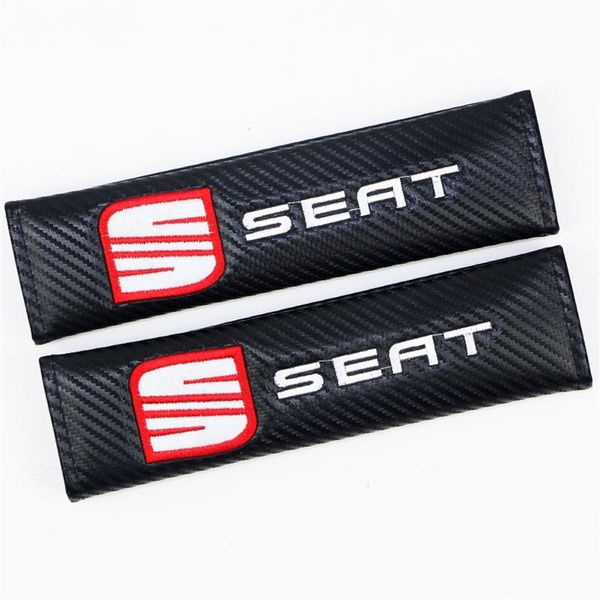 

2pcs/set car seat belt cover case carbon fiber auto seat belt strap protector cover pads car style accessories