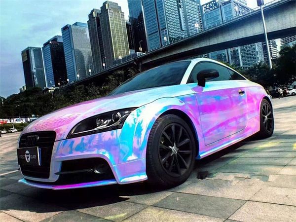 

holographic rainbow chrome car vinyl wrap bubble sticker film 1.35m*1m