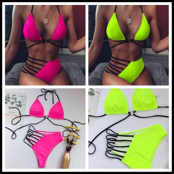 

fashion women bikini swimwear outfits leopard stripe hollow-out bra vest + shorts 2 piece set summer beachwear swimwear bathing set top, Blue