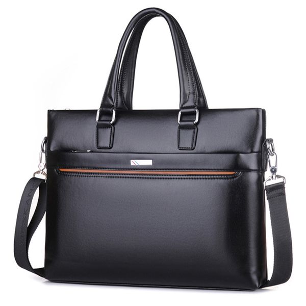 

men handbags business briefcase luxury office lapbag a4 men's bag for working pu leather tote messenger shoulder bags male