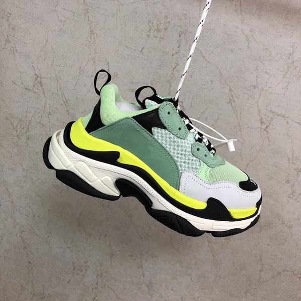 

designer triple s shoes clear bubble midsole men women green casual sneakers increasing leather dad shoes, Black;red