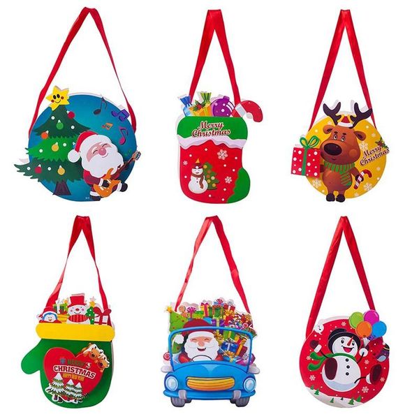 

50pcs christmas gift merry christmas candy bag snack packet children household kid garden home decor christmas bag