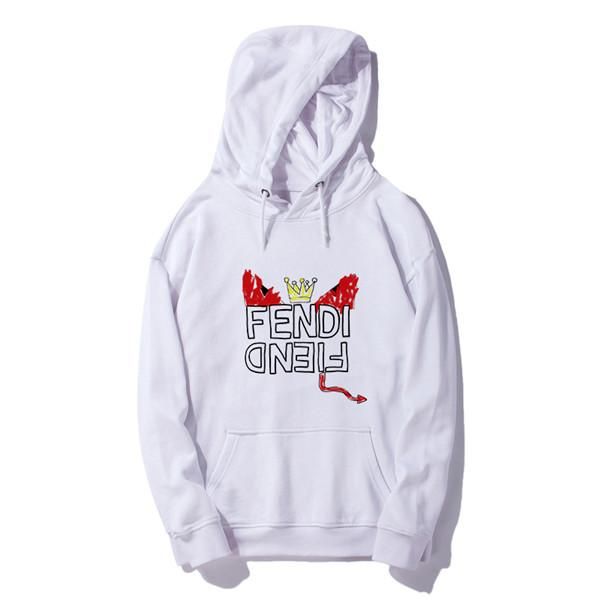 

19fw luxurious brand design fed hooded hoodie men women fashion crown print pullover casual streetwear sweatshirts outdoor sweatshirt, Gray;blue