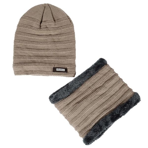 

2 pcs hat scarf set beanie warm keep warm knit polyester solid for winter outdoor sports keep ears head, White;black