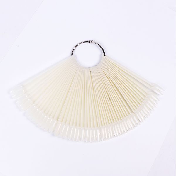 

1 set of fake nail tips fan natural nail art round full cover display exercise tools fake nails nails uv gel polish una