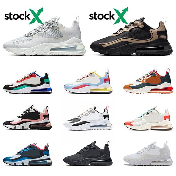

stock x 270 react safari running shoes men women triple black white bauhaus homegrown optical silver mens trainers sneakers sports 36-45