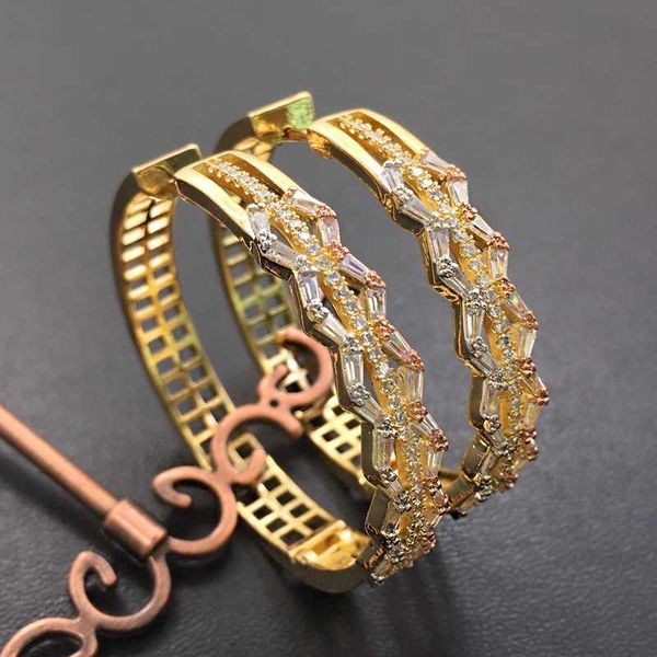

lanyika fashion jewelry distinctive big ear loops micro plated romantic wedding party earrings elegant bridal daily gift, Golden;silver