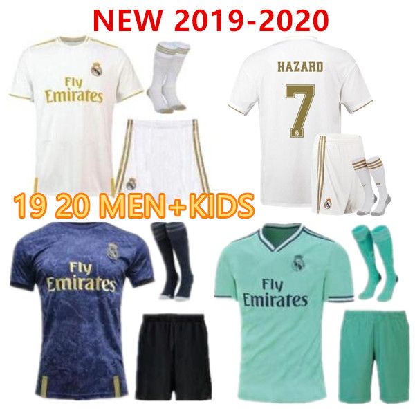 

men+kids 19 20 real madrid hazard soccer jersey modric asensio vinicius jr bale sergio ramos casemiro long sleeve navas isco camiseta kits, Black;yellow