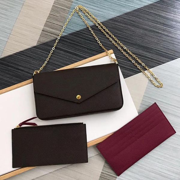 

luxury wallets brown letter flower designer classic flip shoulder bags hight quality women genuine leather old flower designer purse