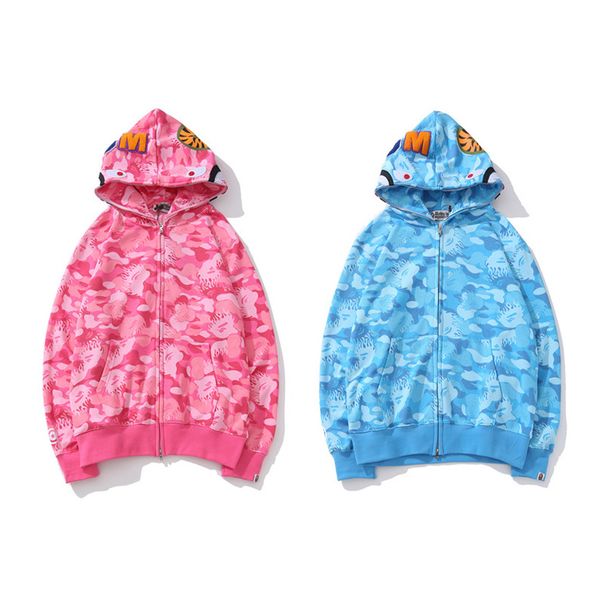 bape hoodie blue and pink