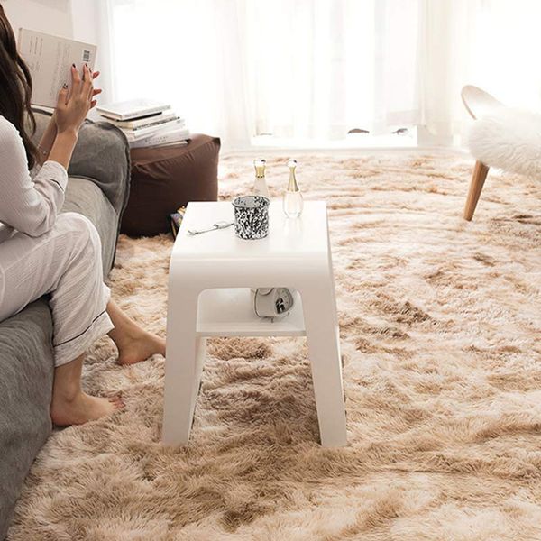 

bedroom floor sofa fluffy rugs area rug anti-skid multicolored living room mat home shaggy warm decoration 160x90cm