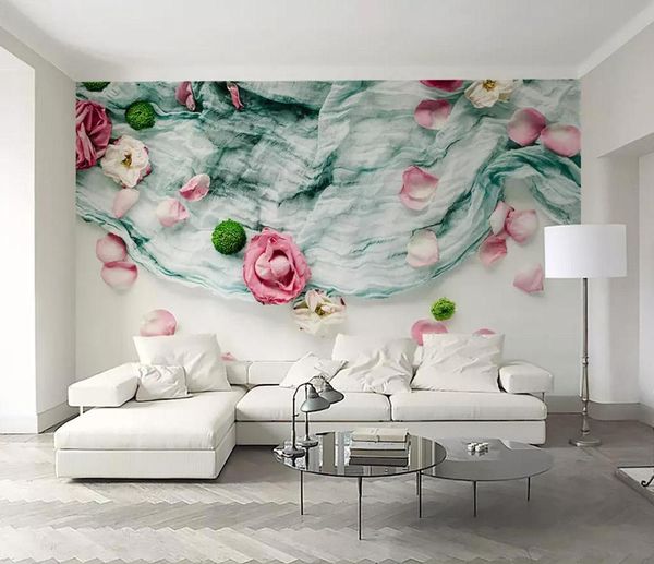 

self-adhesive] 3d flower on silk scarf 15569148 wall paper mural wall print decal murals
