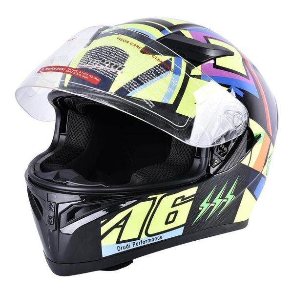 

full face motorcycle helmet washable lining with dual lens stylish fast release racing helmet moto motorbike capacete, Black