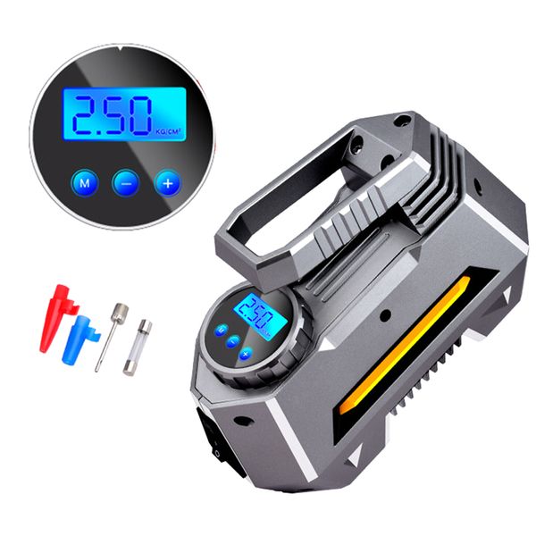 

12v 120w 120psi digital automatic tyre inflator airboat emergency electric air compressor car larger flow led display portable