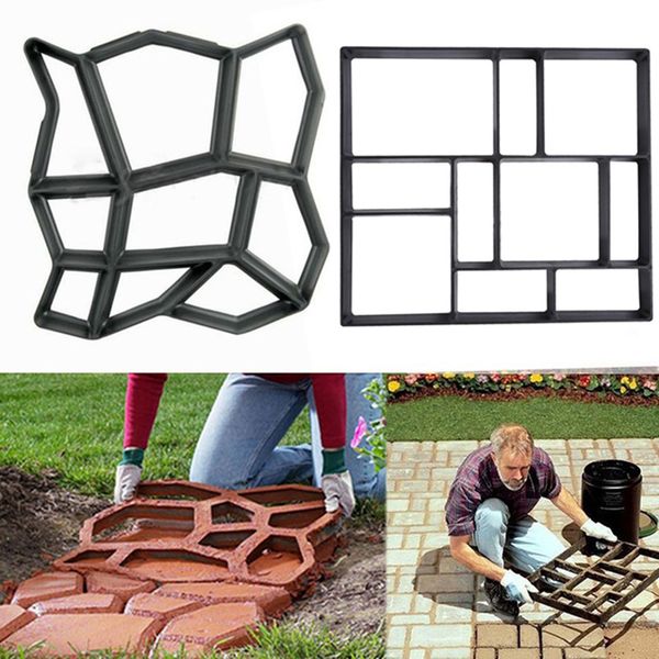 

garden pavement mold garden walk pavement concrete mould diy manually paving cement brick stone road concrete molds path maker tools