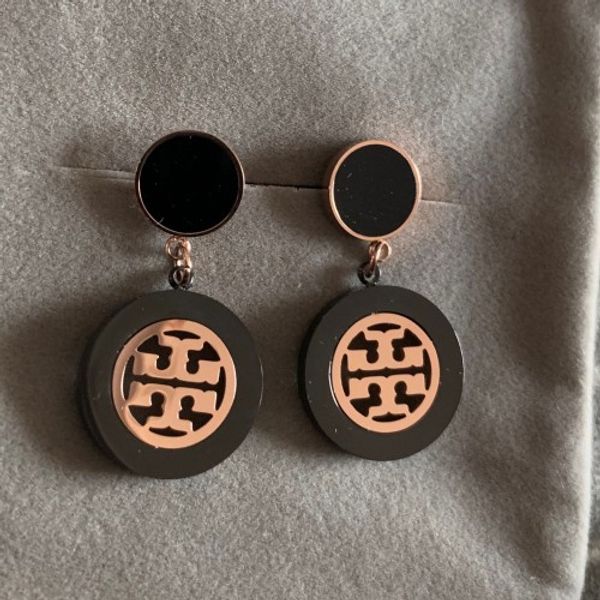 

Simple round women female ro e gold color black wedding earring for women lover 039 fa hion jewelry gift, Slivery;golden