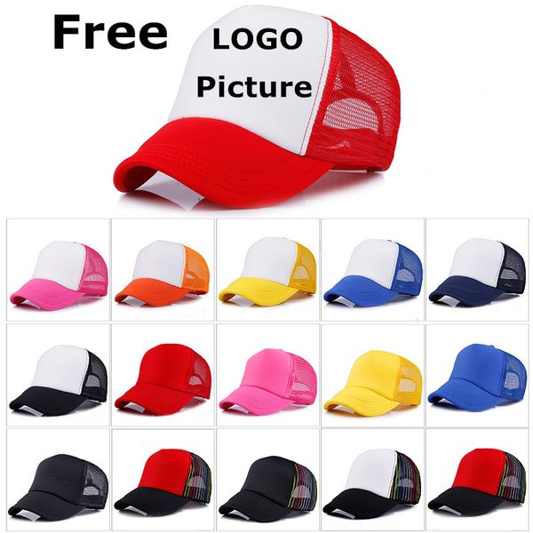 

factory price custom logo baseball cap personality diy design trucker hat sun hats men women dad hat gorras, Blue;gray