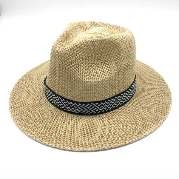 

fashionable men's straw outdoor leisure sun straw plait sunscreen beach sun hat old man hat, Blue;gray