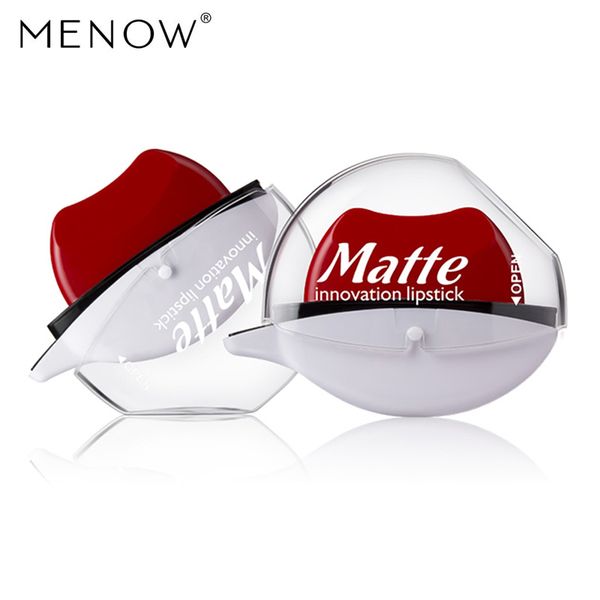 

menow brand 1pcs full coverage lipstick velvety matte lipstick lasting waterproof lip gloss red lip tint red cosmetic