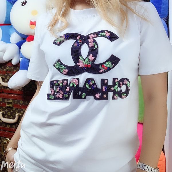 

new women clothes womens t-shirt latest style womens tee size s-l 112754, White