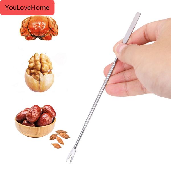 

seafood tools walnut mini crowbar mulitfunction stainless steel fruit fork claws sheller lobster crab needle fork gadgets
