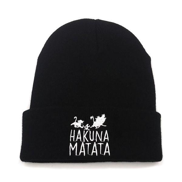 

the lion king new hakuna matata beanie beanies for men women warm knitted winter hat fashion solid cap, Blue;gray
