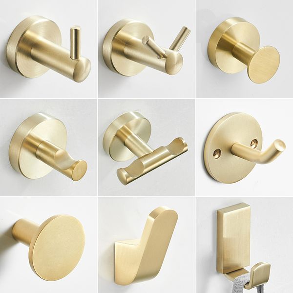 

brushed gold clothes hook stainless steel single hook wardrobe wall toilet wall single for bathroom kitchen towel