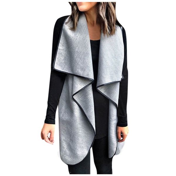 

classic long vest women sleeveless elegant office lady coat female waistcoat causal loose solid suits plus size kamizelka damska, Black;white