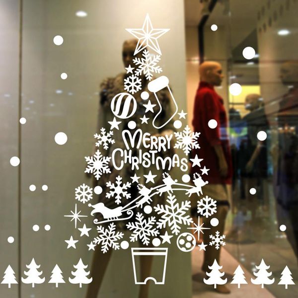 

creative large christmas non-glue electrostatic sticker window clings decal stickers christmas winter wonderland decorations