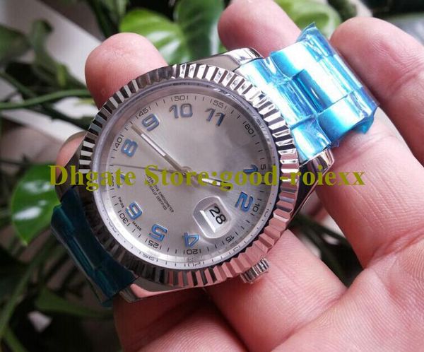 

2 style mens watch automatic asia 213 movement flute bezel watches men gray dial dive superlative date stainless steel men's wristwatch, Slivery;brown