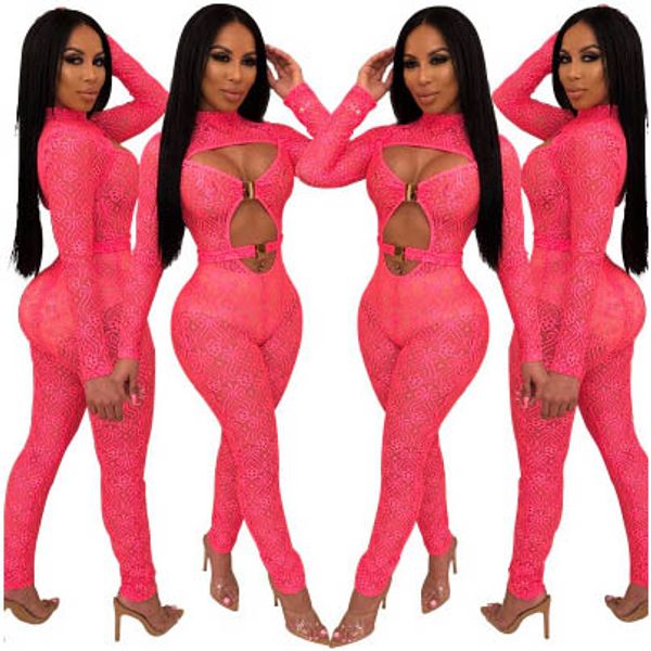 

женской сексуальной комбинезон мода perspective lace hollow печать rompers бикини пряжка женская одежда 2 цвет 2019 осень новой женское паль, Black;white