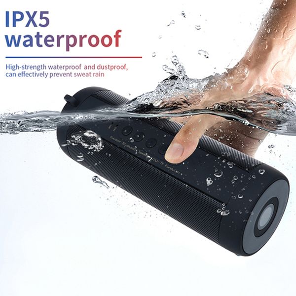 

waterproof bluetooth speaker portable outdoor led wireless column loudspeaker support tf card fm radio aux input hifi stereo