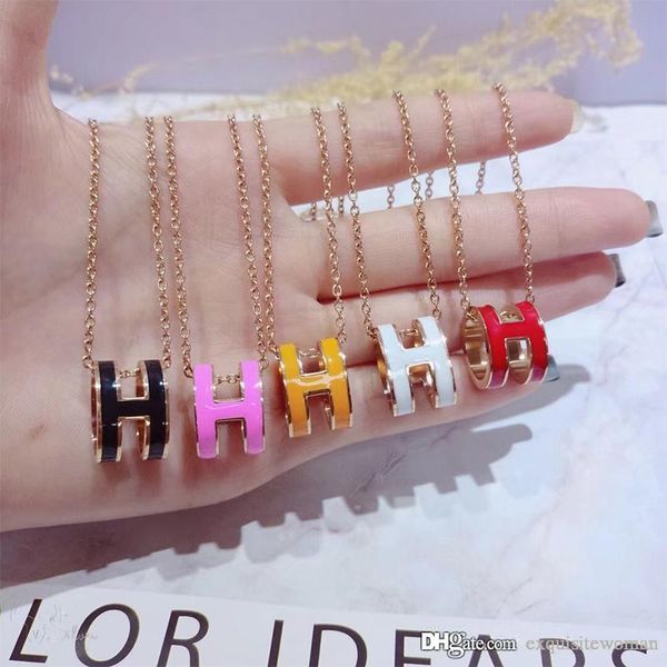 

classic designer jewelry woman necklace plating 18k gold h letter pendant necklace christmas fashion jewelry gift, Silver