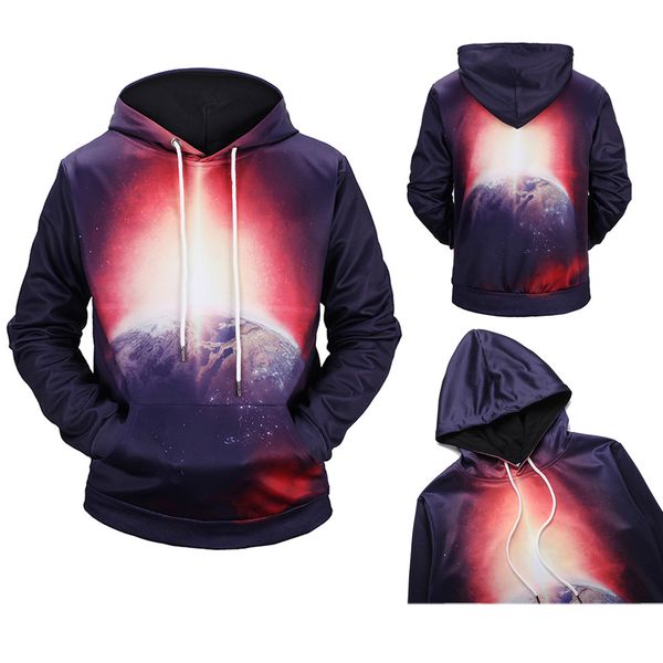 

осень зима мужская 3d печати с длинным рукавом толстовка sweatershirt мужчины повседневная свободные хип-хоп пуловер толстовки мужская мода, Black