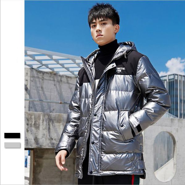 

autumn winter new white duck down jacket men's down coat youth snow parkas male thick warm medium long outerwear, Black