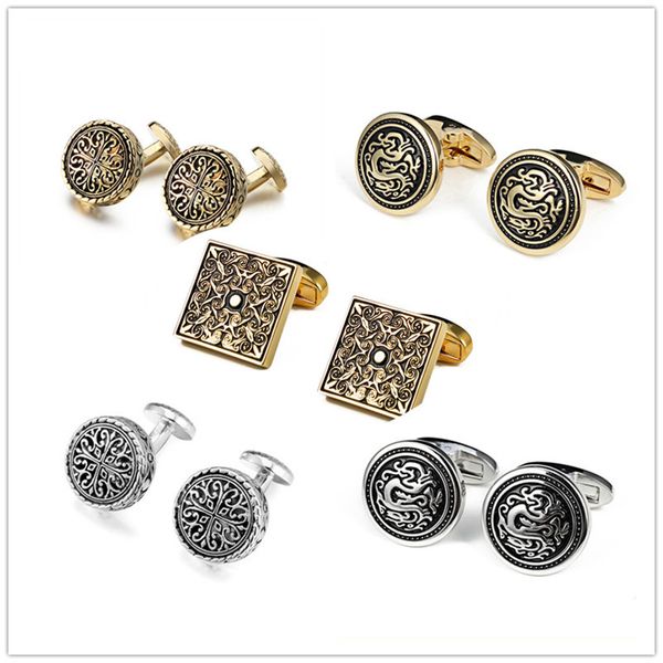 

jin&ju retro gold color cuff links men's business suits shirt accessories cuff cufflinks wedding cufflinks gifts, Silver;golden
