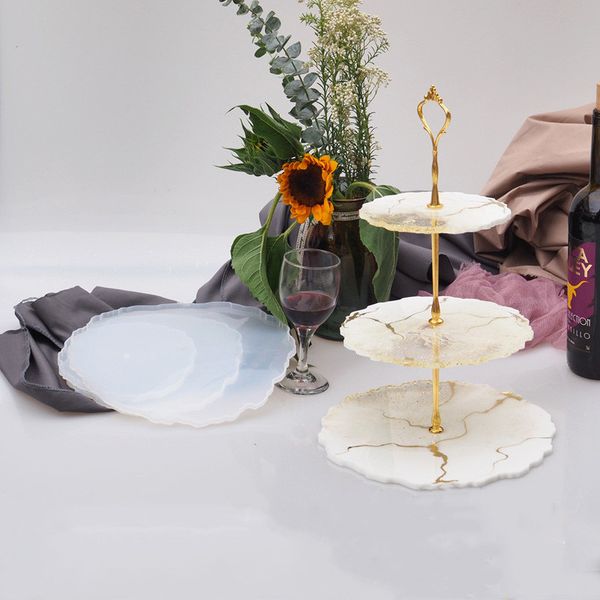 

diy crystal silicone three-layer fruit plate plate epoxy resin cup pad mould for resin art home decoration