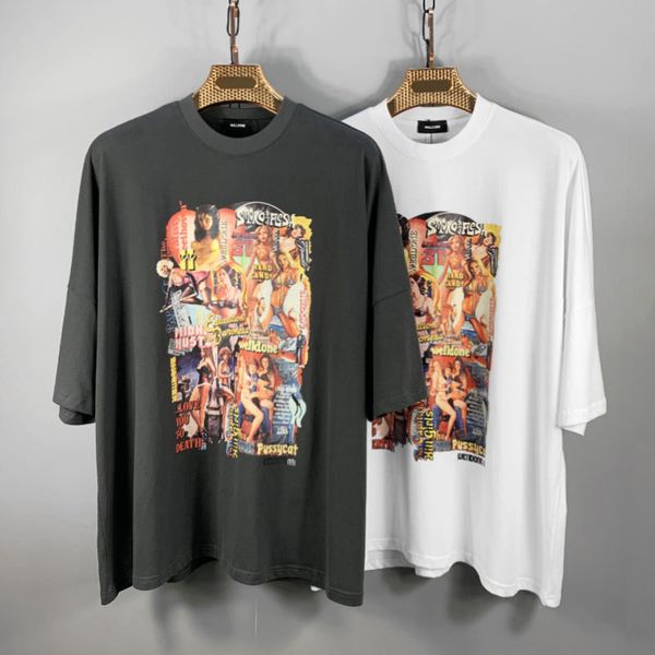 

we11done t shirt for men women high street brand t shirt summer short sleeve printed tee vintage t shirts, White;black