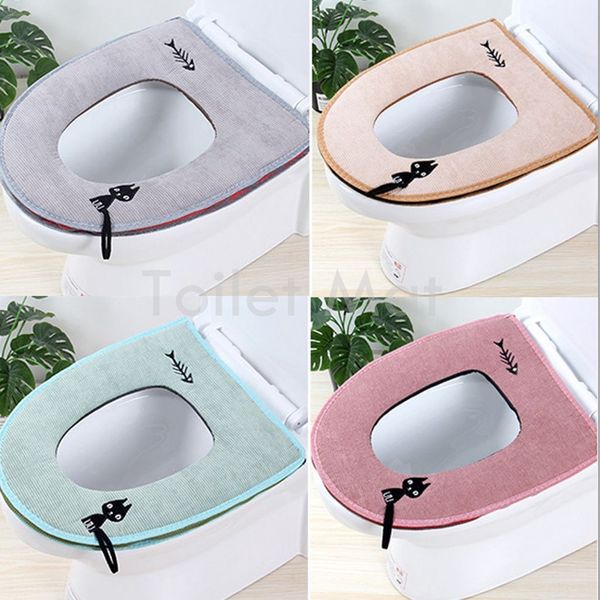 

1 st dikker pluche wasbare badkamer toilet seat cover mat deksel closestool doek warmer toilet wasbare doek seat cover pads bathroom sinks