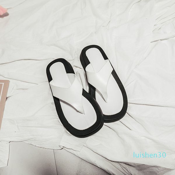 

new style thick bottom non-slip flip flops woman shoes new arrival non-slip women's summer footwear zapatos de mujerflip flops l30, Black