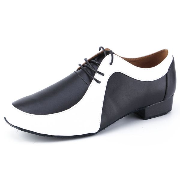 

men's latin ballroom dance shoes professional black leather latin salsa shoes plus size low heel tango ballroom dance
