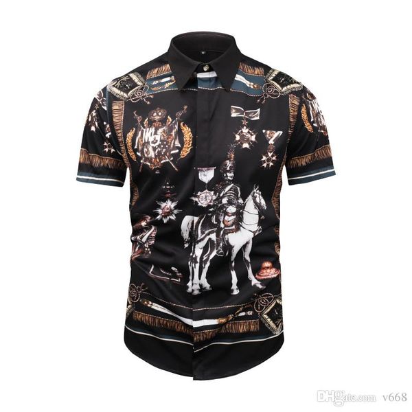 

of men 3d floral tiger print colour mixture luxury casual harajuku shirts men'sshort sleeve medusa shirts --2xl, White;black