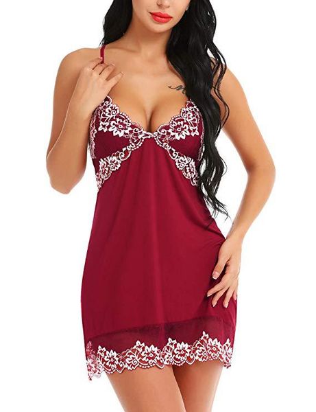 

cross-border for european and american-style 2020-strap drain back lace lace nightgown suit wholesale skirt, Red;black