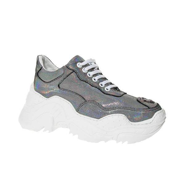 

john may women's sneaker ms-205-32 r-2090 printed hologram, Black