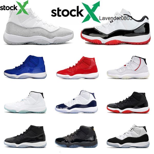 

2020 jumpman 11 new white bred 11s metallic silver men women basketball shoes concord cap and gown gamma blue space jam designer sneakers, Black