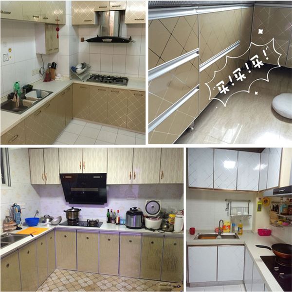 

thickened self-adhesive wallpaper kitchen waterproof oil proof cabinet counterfurniture renovation wallpaper